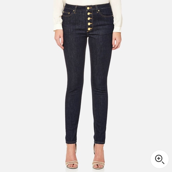 Michael Kors Button Front High Waist Skinny Jeans | 2 - Picture 9 of 11